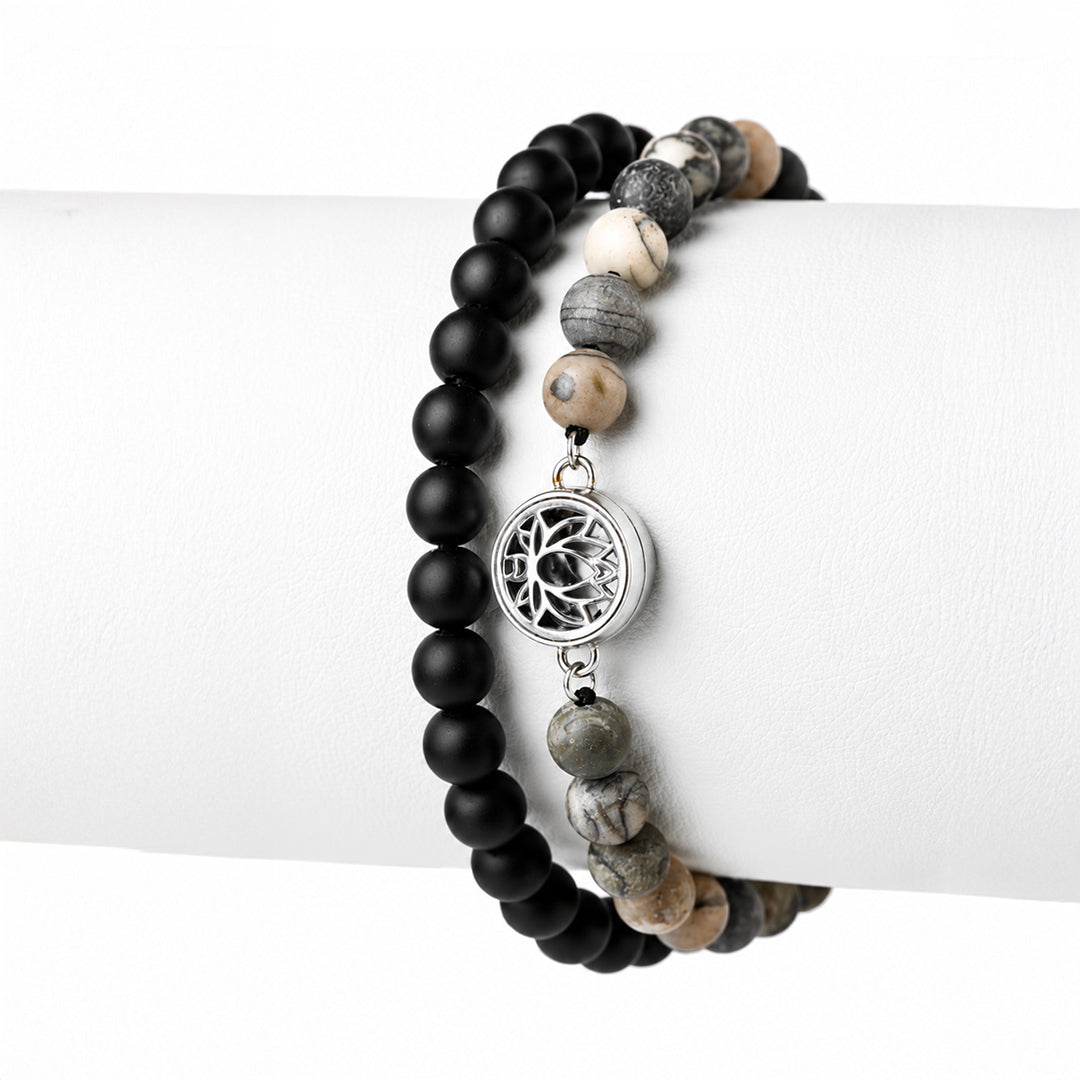 Grey Jasper-Inspired Combo – Silver Charm