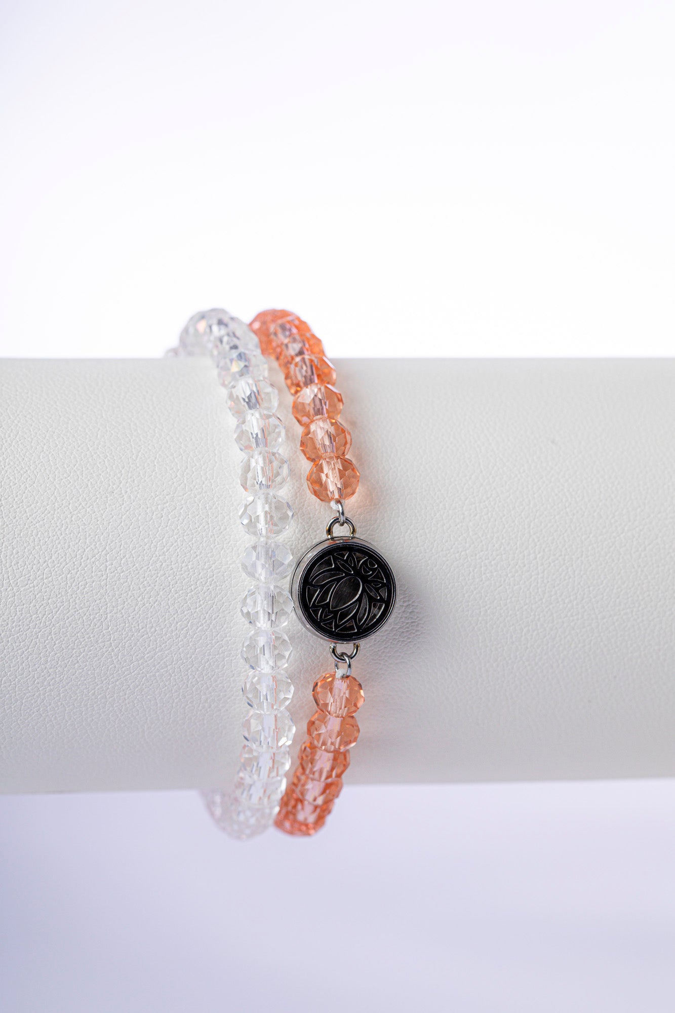 Peach Crystal Combo – Silver Charm